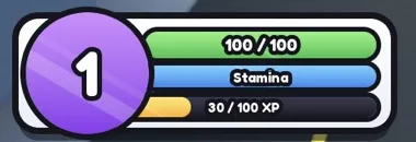 Screenshot from a Roblox Studio playtest: the player bars screen in the Candy theme.