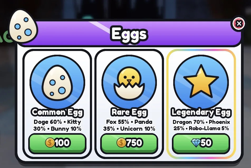 Screenshot from a Roblox Studio playtest: the egg hatching screen in the Candy theme.