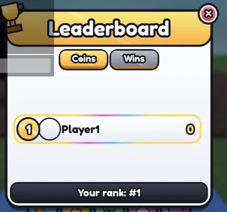Screenshot from a Roblox Studio playtest: the leaderboard screen in the Candy theme.